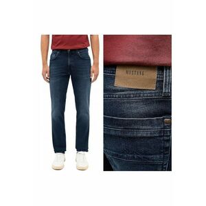 Blugi Barbati - Washington - Straight Fit - Talie Medie - Fermoar - Lungqfwqw - 5 Buzunare - Bumbac - Elastan - Albastru - Albastru imagine