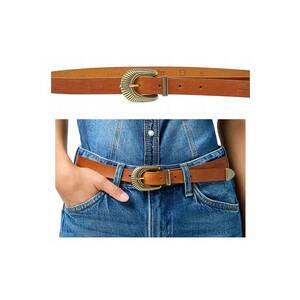 Curea dama Western Sun Belt - 100% piele naturala - maro - 105 cm imagine