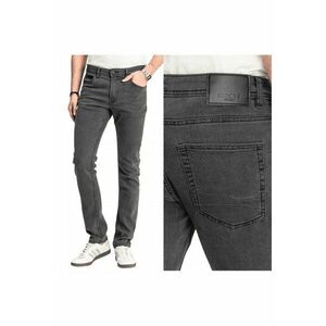 Blugi Barbati - Sebb - Regular Fit - Talie Medie - 70% Bumbac - 30% Poliester - Fermoar - Lungi - 5 Buzunare - Gri - Gri imagine