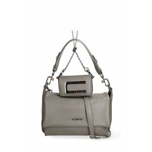 Set de geanta de piele ecologica cu bareta de uamr si geanta crossbody Floriana Prime - Gri imagine
