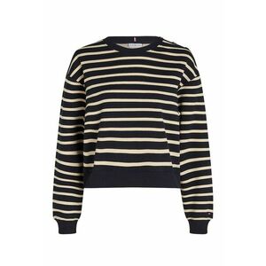 Bluza de trening cu model in dungi si maneci cazute - Negru/Crem imagine