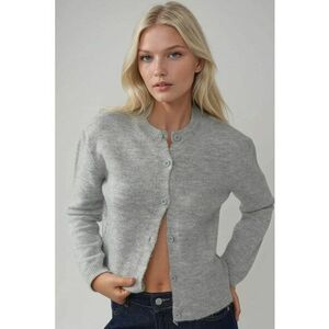 Cardigan - tricotat - moale - gri imagine