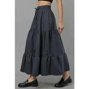 Fusta maxi - volane - Oxford Blue - textil imagine