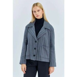 Jacheta supradimensionata cu dungi - gri - textil imagine