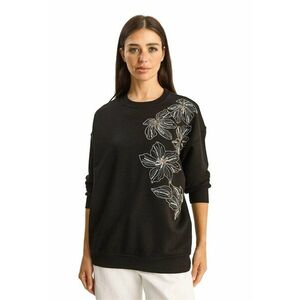 Hanorac dama - croiala lejera - negru - textil imagine