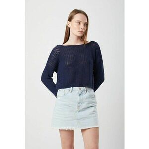 Pulover dama - crop - tricot - bleumarin - One Size imagine