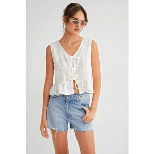 Maiou scurt - cu decolteu in V - funda - ivory - textil imagine