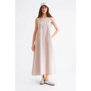 Rochie Maxi - Relaxed Fit - cu Buzunare - Stone Natural - Textil imagine