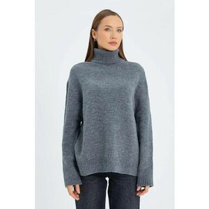 Pulover dama - tricot - gri inchis - imagine