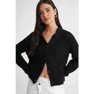 Cardigan tricotat - Negru - imagine