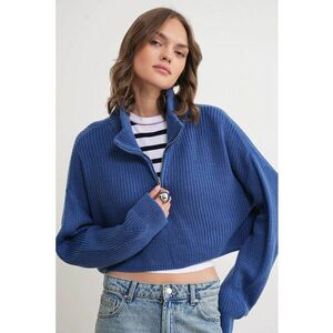 Pulover dama - Tricot - Albastru - imagine