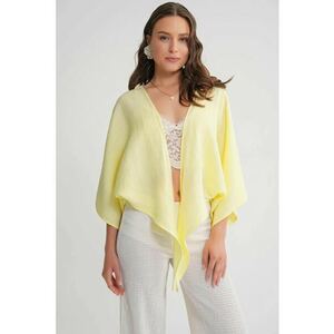 Bluze dama - Bluza Bolero Texturata - galben lamaie - bumbac imagine