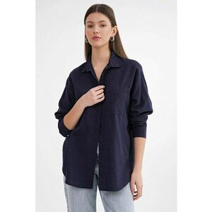 Camasa dama - camasa oversize - albastru marin - amestec de in imagine