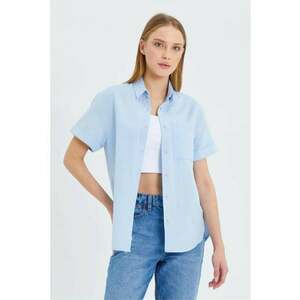 Camasa dama - camasa poplin Slim Fit - albastru deschis - textil imagine