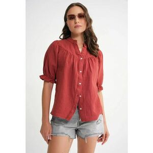 Camasa dama - camasa cu maneca scurta - rosu caramiziu - amestec de in imagine