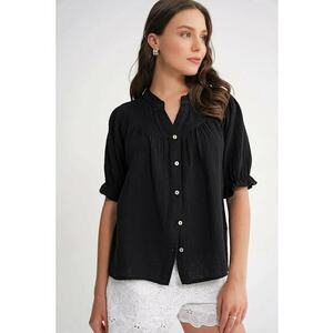 Camasa dama - camasa cu maneca scurta - negru - amestec de in imagine