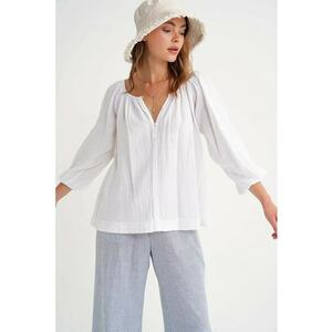 Bluza dama - muselina - alb - textil imagine