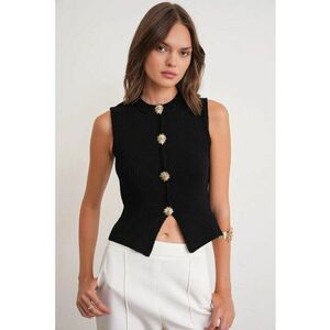 Topuri tricotat - scurt - negru - imagine