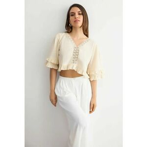 Bluza scurta cu volane imagine