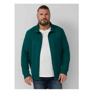 Big Sizes Bluza barbati big sizes cu guler inalt si fermoar - Regular fit - Verde imagine