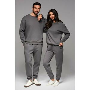 Pantaloni de trening unisex cu model uni - Gri inchis imagine