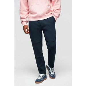 Pantaloni de trening din amestec de bumbac cu snur de ajustare - Bleumarin imagine