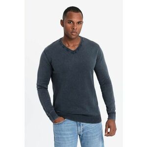 Bluza de trening cu decolteu in V si model uni - Bleumarin imagine