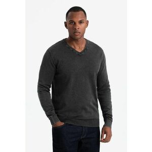 Bluza de trening cu decolteu in V si model uni - Negru stins imagine