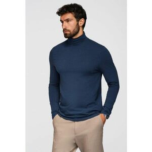 Bluza slim fit cu guler inalt - Bleumarin imagine