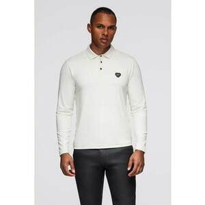 Bluza polo cu model uni - Alb murdar imagine