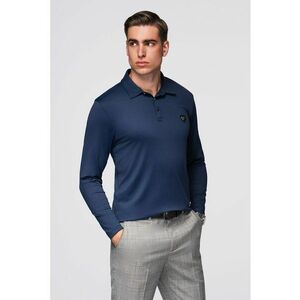Bluza polo cu model uni - Bleumarin imagine