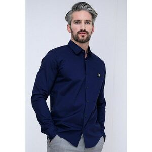 Camasa slim fit cu guler ascutit Ermo - Albastru indigo imagine