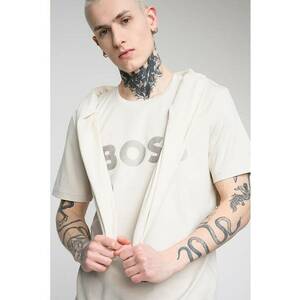 Tricou regular fit cu decolteu la baza gatului Future - Bej deschis imagine