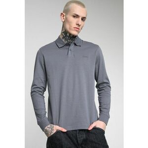 Bluza polo de bumbac Pe_Interlock - Gri inchis imagine
