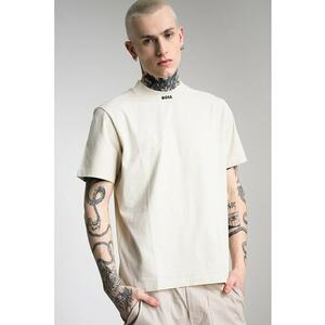 Tricou lejer Collar Zone - Bej deschis imagine
