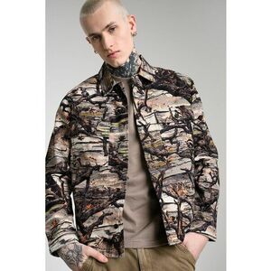 Jacheta-camasa cu model si buzunare pe piept - Verde/Maro/Kaki imagine