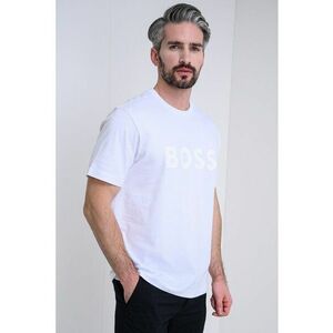 Tricou din bumbac cu logo - Alb optic imagine