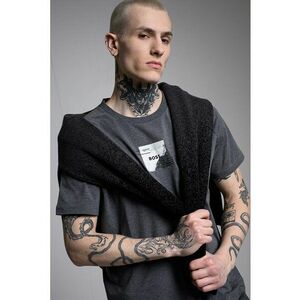 Tricou din amestec de lyocell - Gri melange imagine
