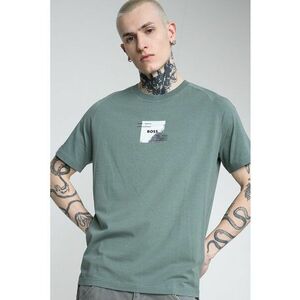 Tricou din amestec de lyocell - Gri deschis/Verde aquamarin imagine