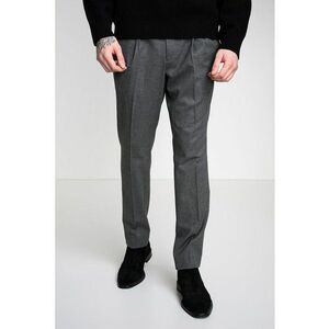 Pantaloni regular fit cu model uni - Gri melange imagine