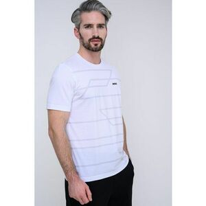 Tricou din bumbac cu model - Alb/Gri deschis imagine