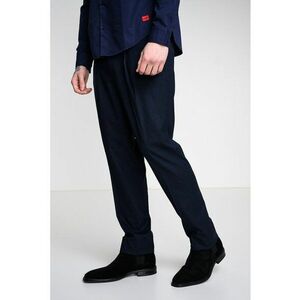Pantaloni regular fit cu model uni - Albastru ultramarin imagine
