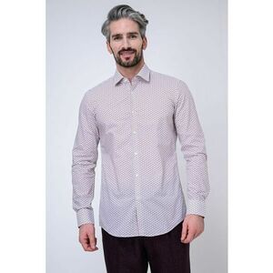 Tricou din bumbac cu model logo - Alb/Visiniu imagine