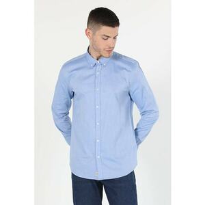Camasa Cu Maneca Lunga De Barbati Albastru Slim Fit 8683197319098 imagine