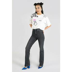 Pantaloni De Dama Negru Flare - Negru imagine