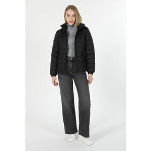 Geaca slim fit matlasata cu gluga - Negru imagine