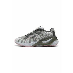 Pantofi sport Inverse wedge cu garnituri de piele - Gri deschis/Gri inchis imagine