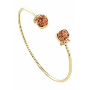 Bratara rigida placata cu aur de 18 K si cu zirconia - Auriu imagine