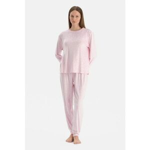 Pijama lejeracu model floral - Roz pal imagine