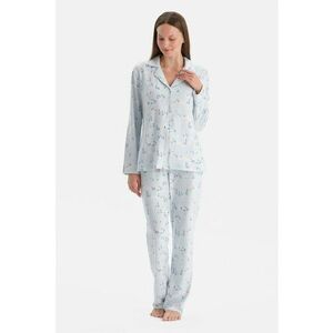 Pijama cu model si snur - Albastru deschis imagine